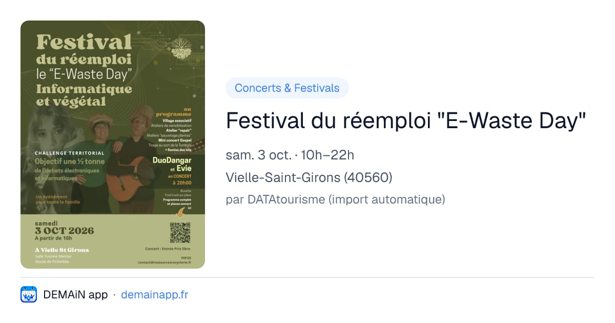 Festival du réemploi "E-Waste Day" — Vielle-Saint-Girons