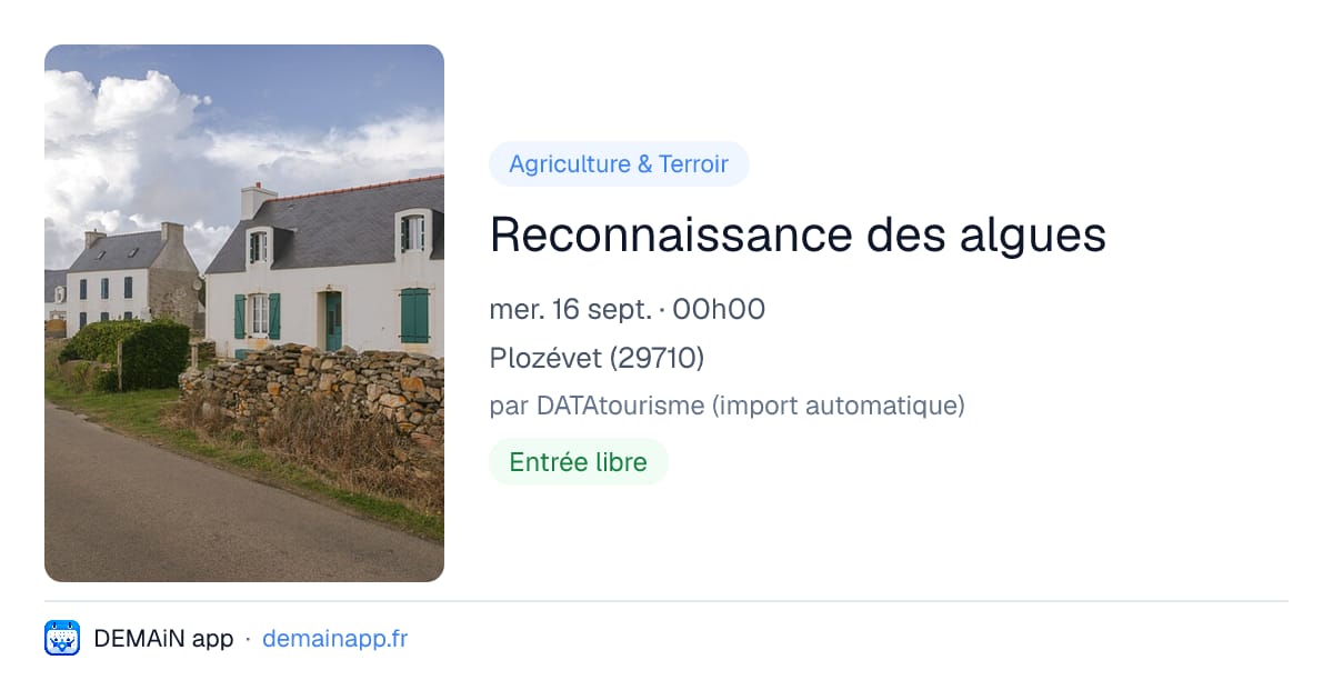 Reconnaissance des algues — Plozévet
