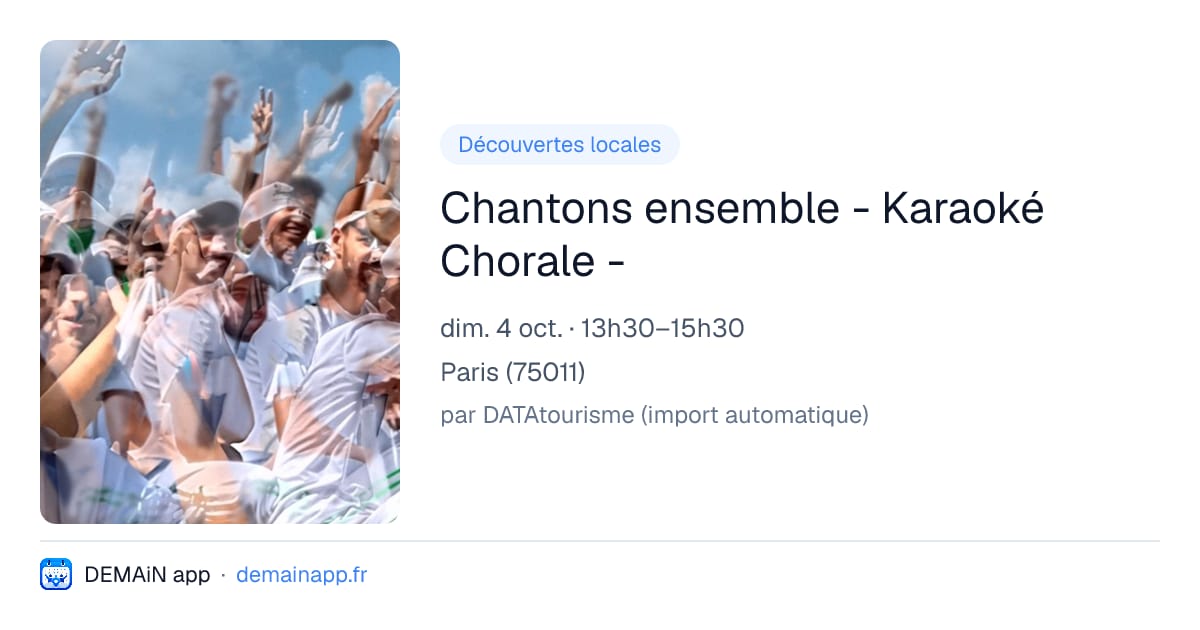 Chantons ensemble - Karaoké Chorale - — Paris