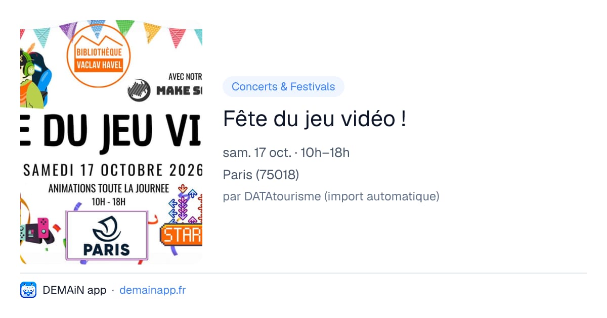 Fête du jeu vidéo ! — Paris