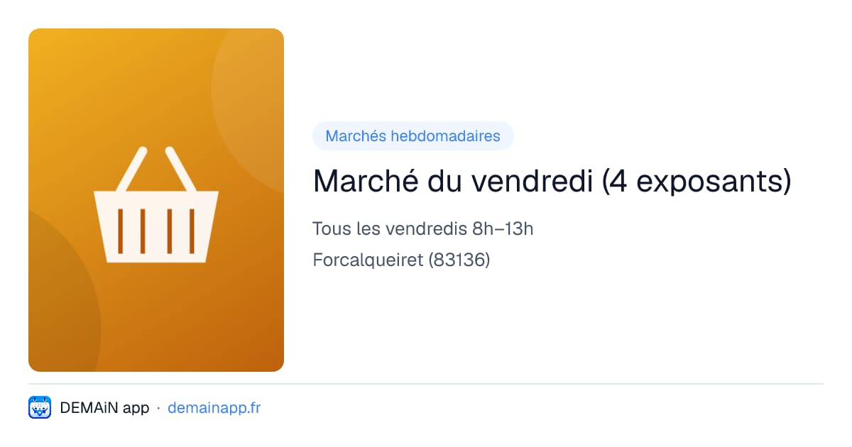 Marché du vendredi (4 exposants) — Forcalqueiret