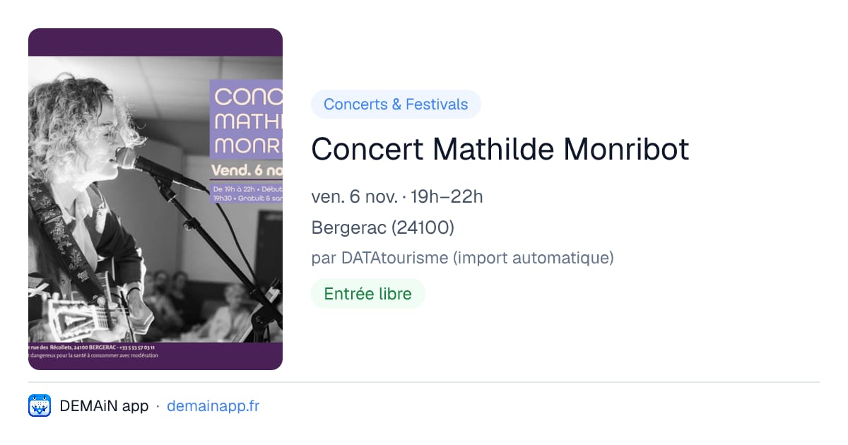 Concert Mathilde Monribot — Bergerac