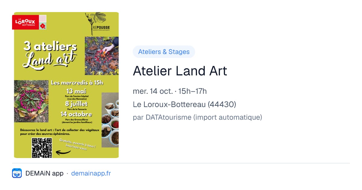 Atelier Land Art — Le Loroux-Bottereau