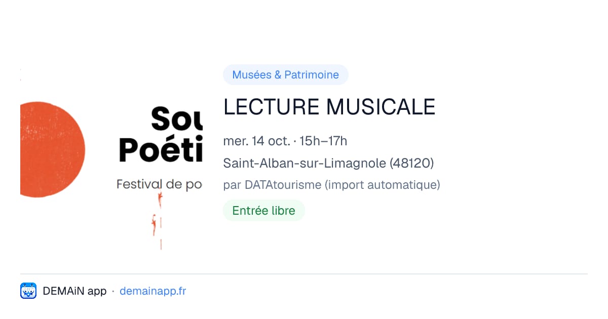 LECTURE MUSICALE — Saint-Alban-sur-Limagnole