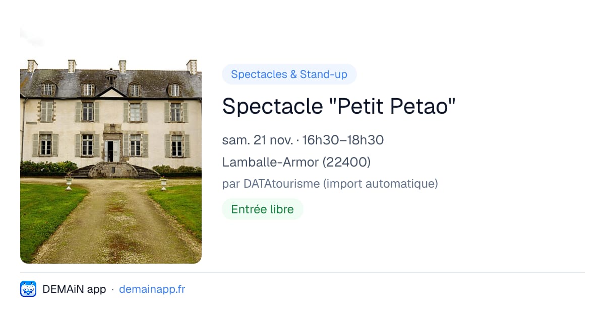 Spectacle "Petit Petao" — Lamballe-Armor