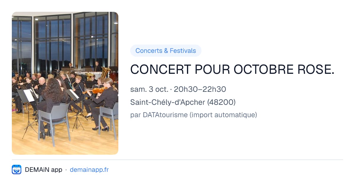 CONCERT POUR OCTOBRE ROSE. — Saint-Chély-d'Apcher