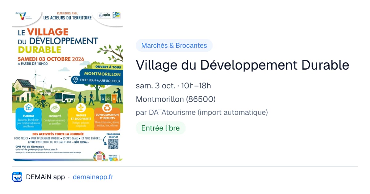 Village du Développement Durable — Montmorillon