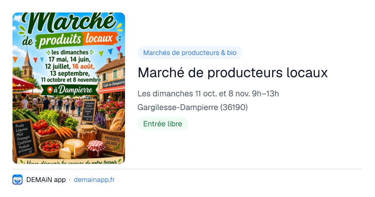 Marché de producteurs locaux — Gargilesse-Dampierre
