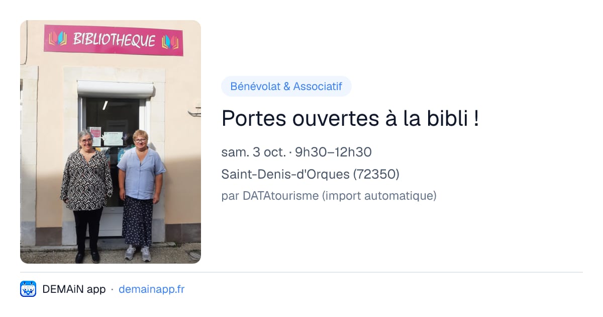 Portes ouvertes à la bibli ! — Saint-Denis-d'Orques