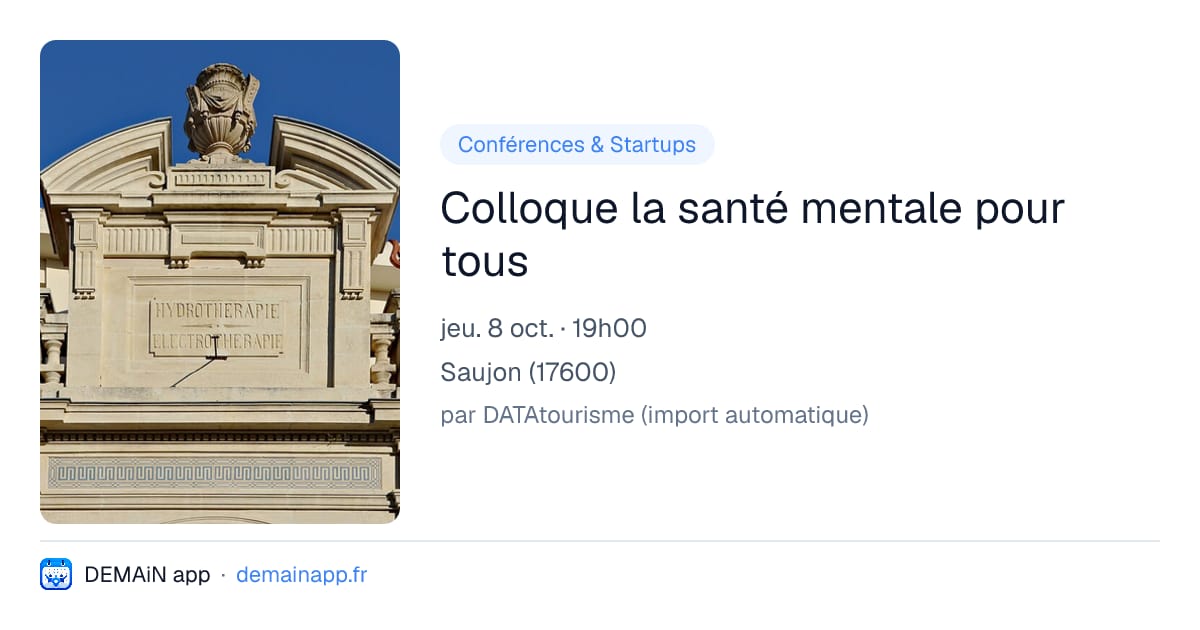 Colloque la santé mentale pour tous — Saujon