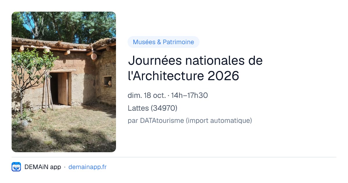 Journées nationales de l'Architecture 2026 — Lattes