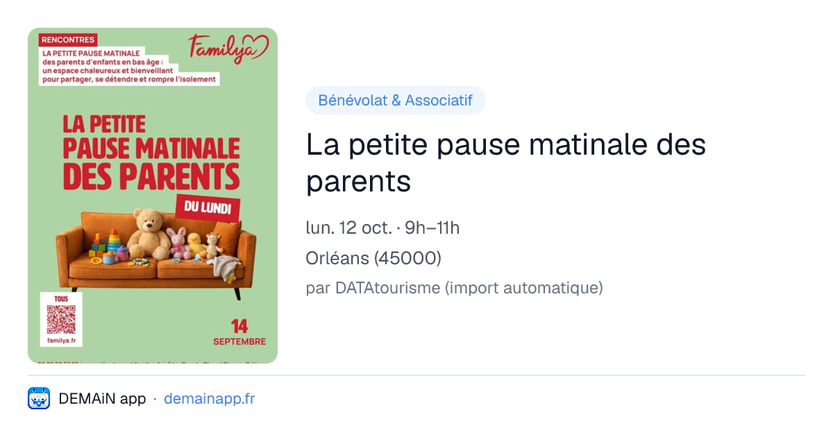 La petite pause matinale des parents — Orléans