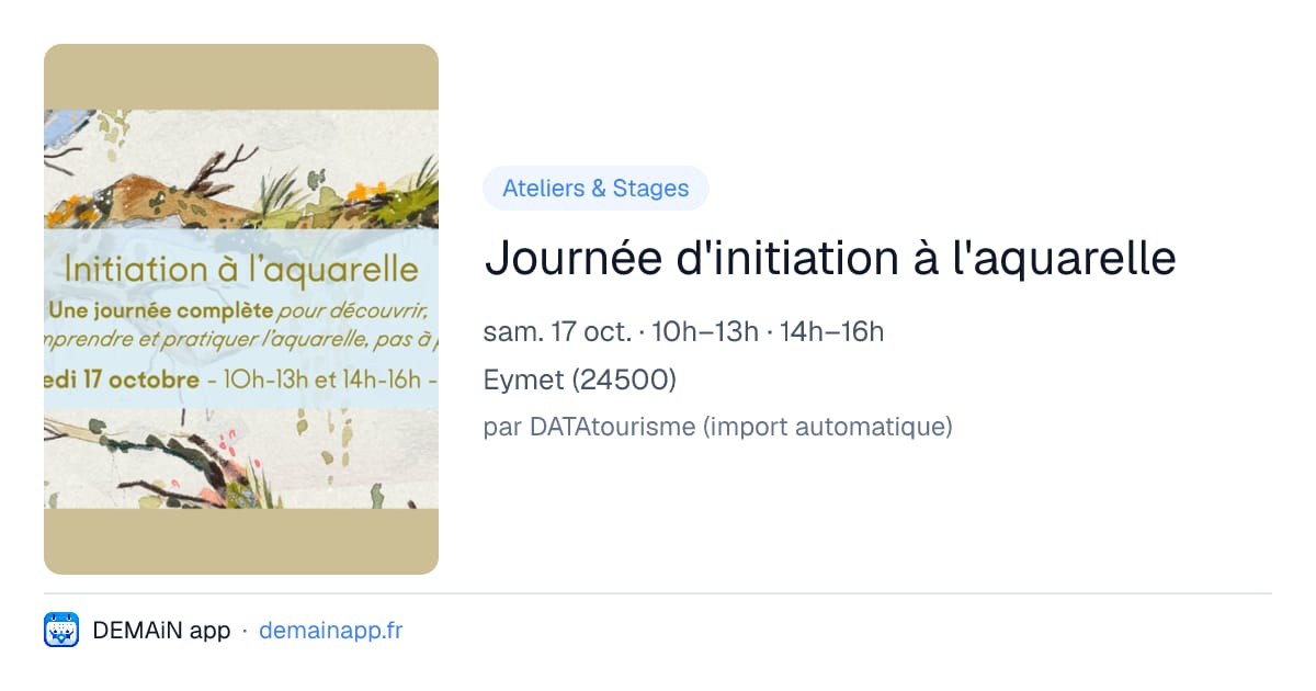 Journée d'initiation à l'aquarelle — Eymet