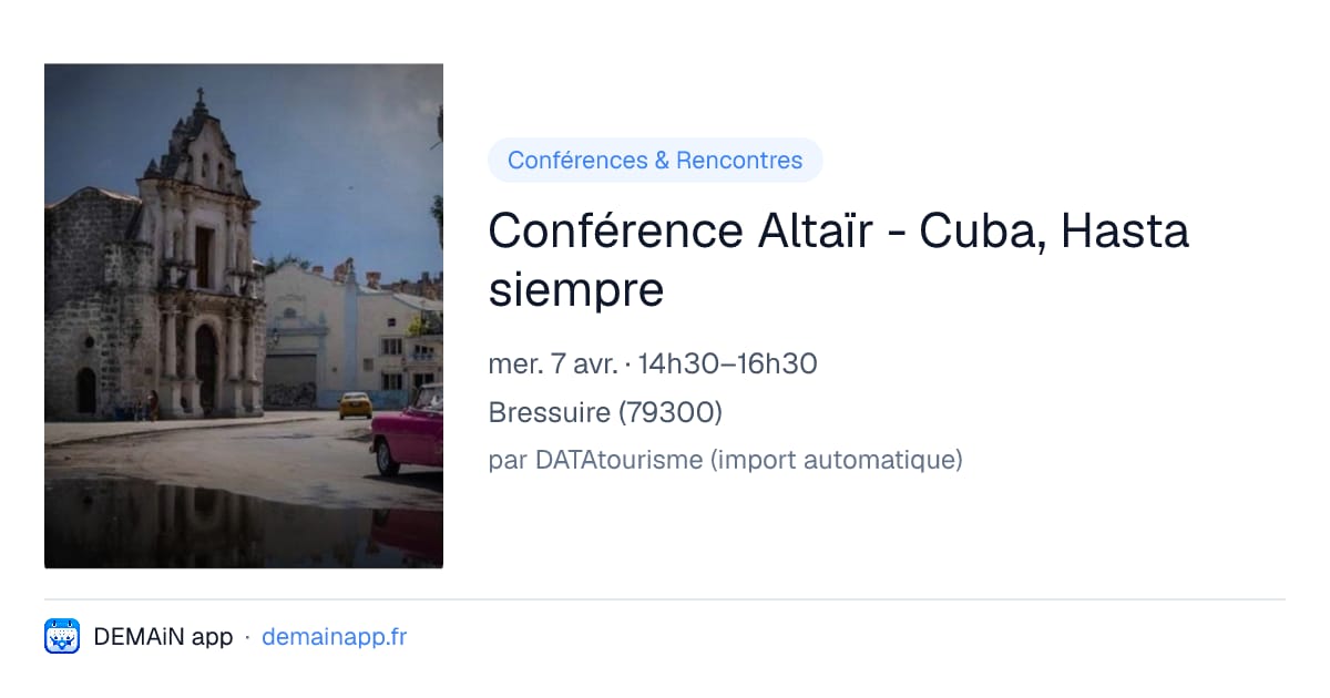 Conférence Altaïr - Cuba, Hasta siempre — Bressuire