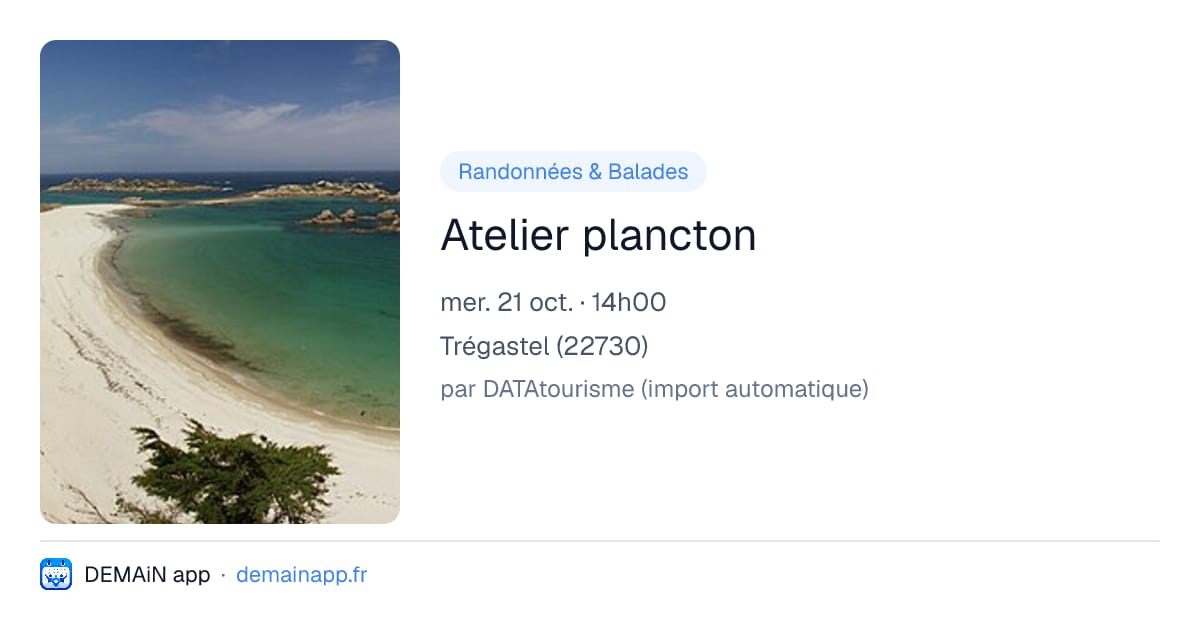Atelier plancton — Trégastel