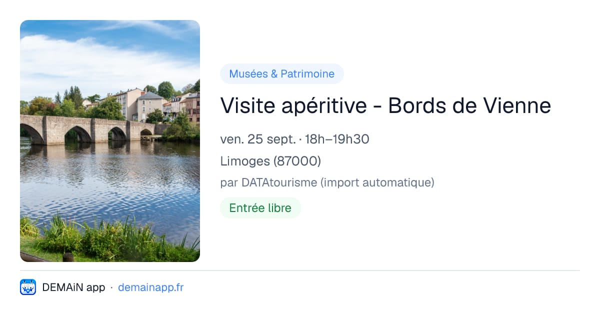 Visite apéritive - Bords de Vienne — Limoges