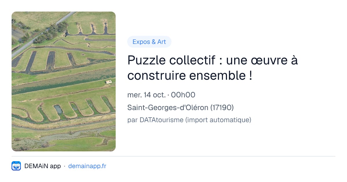 Puzzle collectif : une œuvre à construire ensemble ! — Saint-Georges-d'Oléron