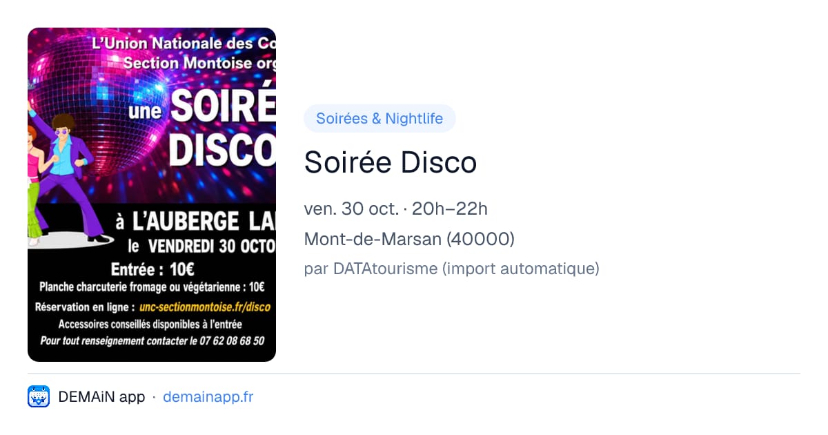 Soirée Disco — Mont-de-Marsan