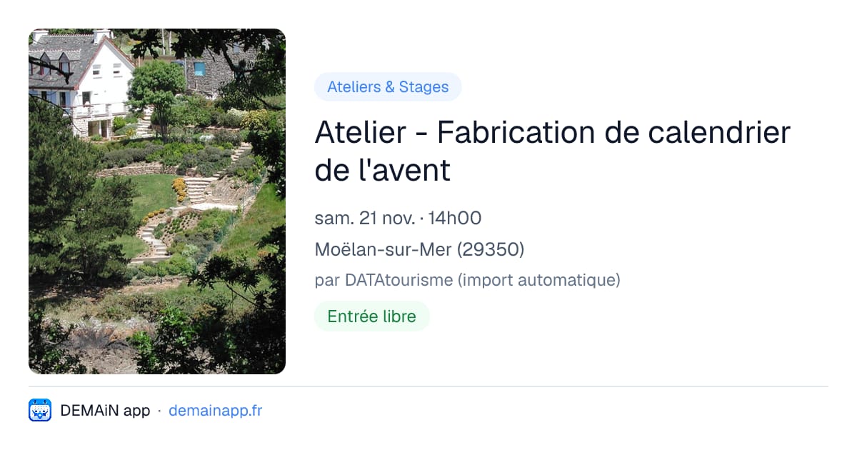 Atelier - Fabrication de calendrier de l'avent — Moëlan-sur-Mer