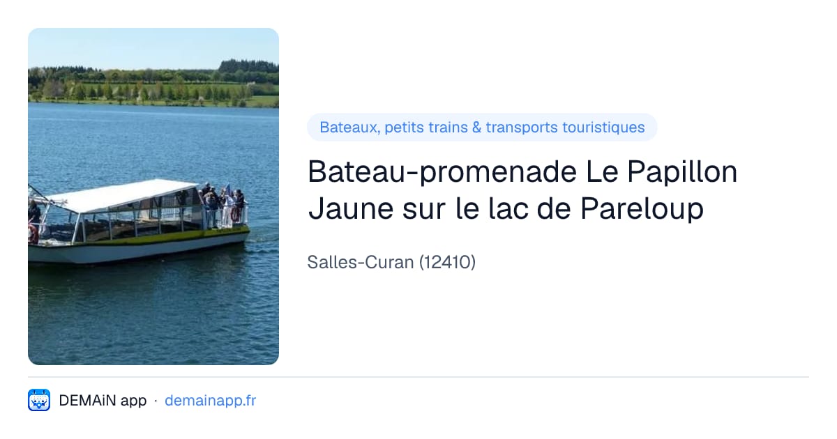 Bateau-promenade Le Papillon Jaune sur le lac de Pareloup — Salles-Curan