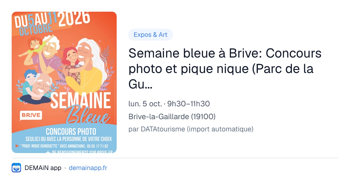 Semaine bleue à Brive: Concours photo et pique nique (Parc de la Guierle) — Brive-la-Gaillarde