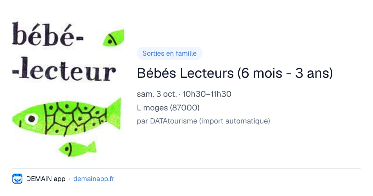 Bébés Lecteurs (6 mois - 3 ans) — Limoges