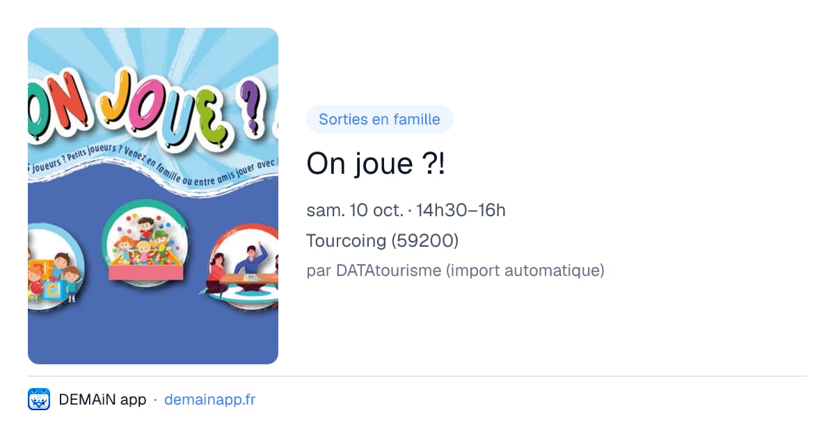 On joue ?! — Tourcoing