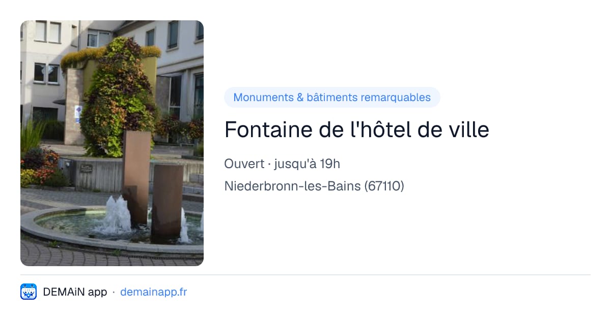Fontaine de l'hôtel de ville — Niederbronn-les-Bains