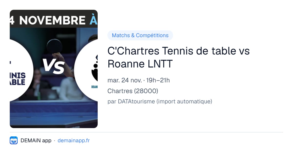 C'Chartres Tennis de table vs Roanne LNTT — Chartres