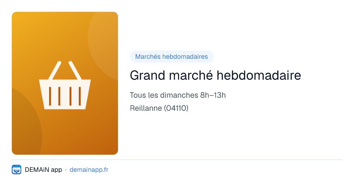 Grand marché hebdomadaire — Reillanne