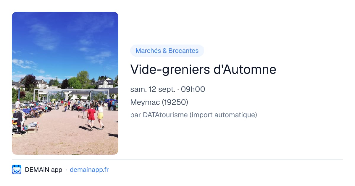 Vide-greniers d'Automne — Meymac