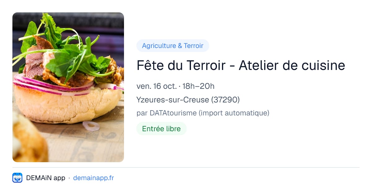 Fête du Terroir - Atelier de cuisine — Yzeures-sur-Creuse
