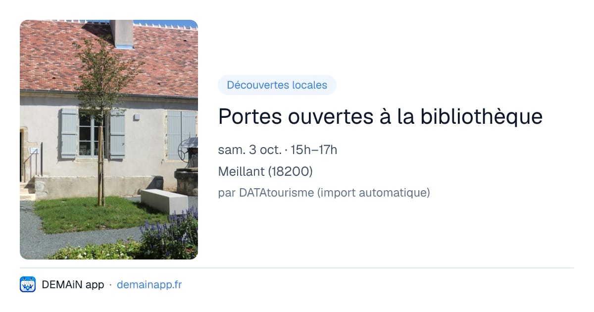 Portes ouvertes à la bibliothèque — Meillant