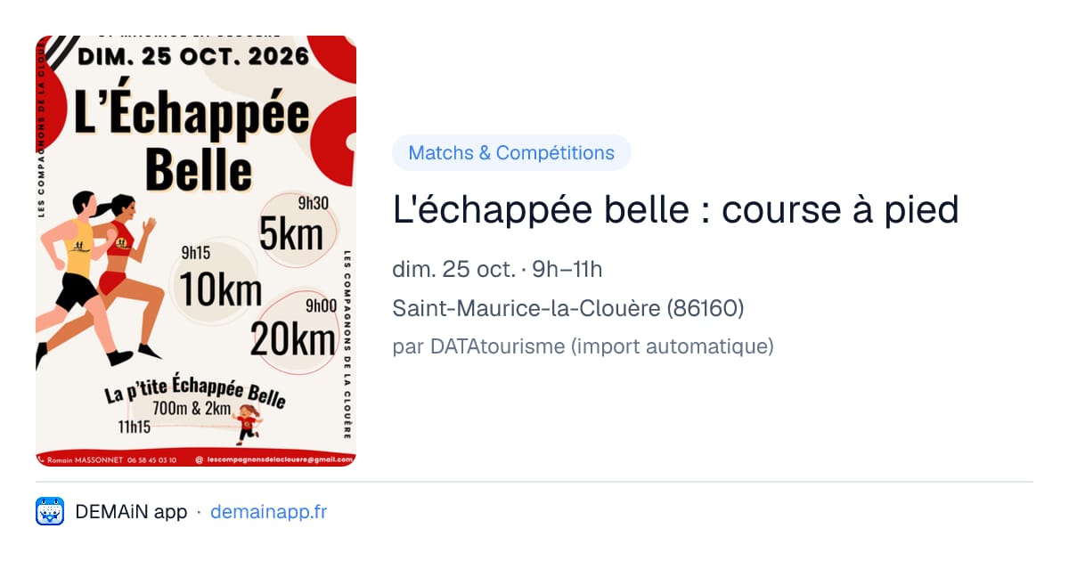 L'échappée belle : course à pied — Saint-Maurice-la-Clouère
