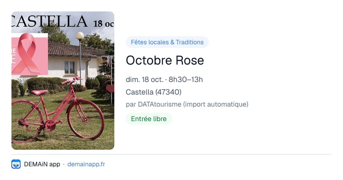 Octobre Rose — Castella