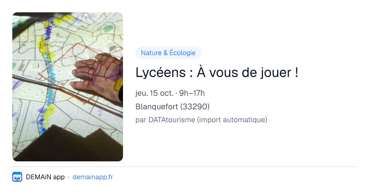 Lycéens : À vous de jouer ! — Blanquefort