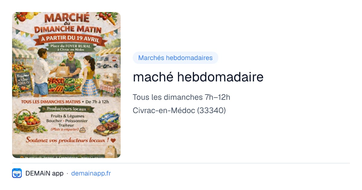 maché hebdomadaire — Civrac-en-Médoc