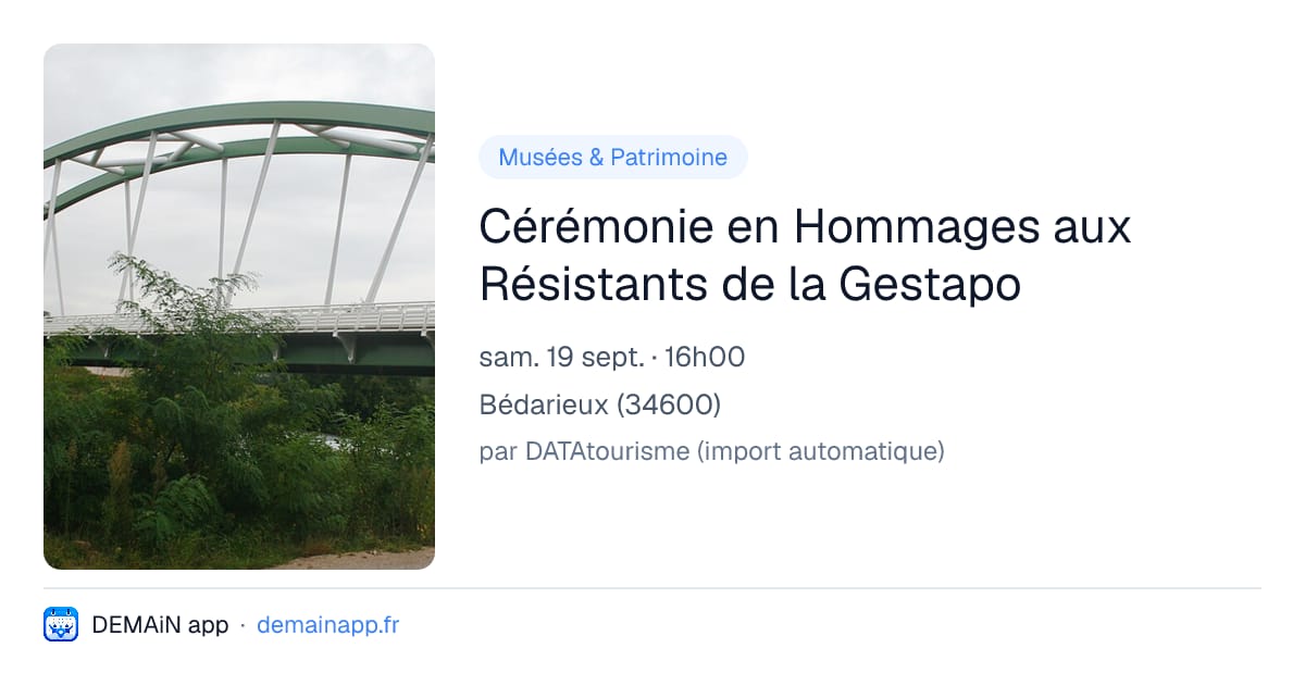 Cérémonie en Hommages aux Résistants de la Gestapo — Bédarieux