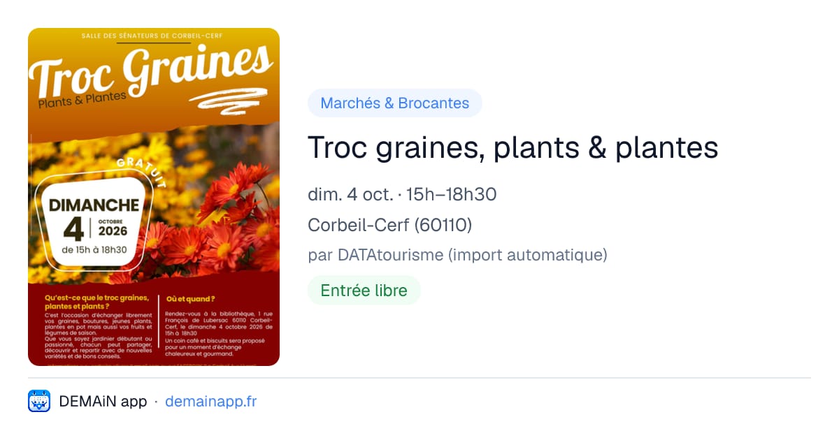 Troc graines, plants & plantes — Corbeil-Cerf