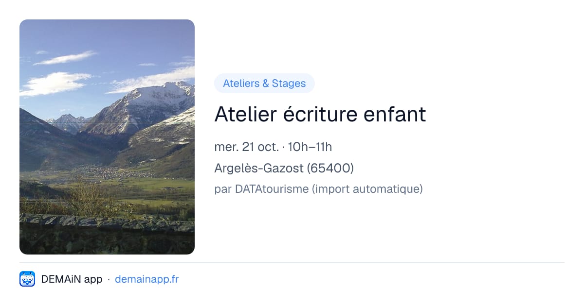 Atelier écriture enfant — Argelès-Gazost
