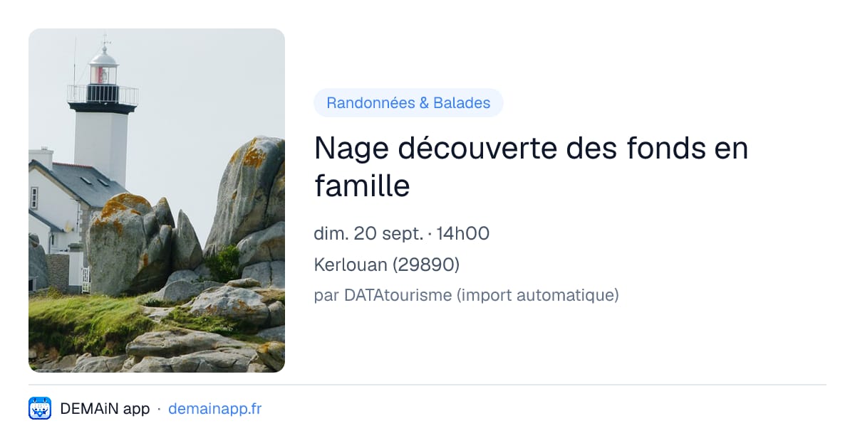 Nage découverte des fonds en famille — Kerlouan