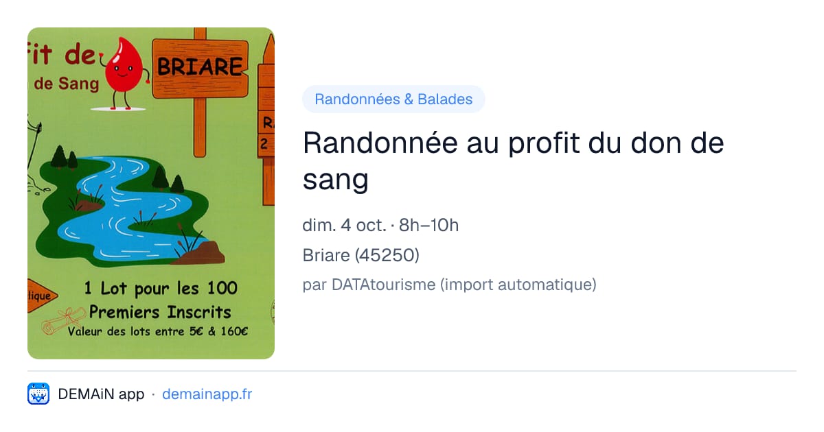 Randonnée au profit du don de sang — Briare