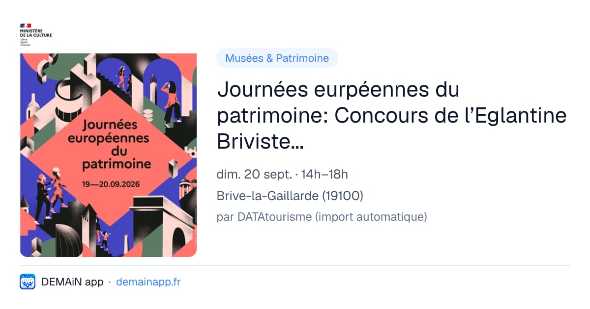 Journées eurpéennes du patrimoine: Concours de l’Eglantine Briviste. Conférence sur les Reines du Félibrige (Salle d'honneur de la Mairie ) — Brive-la-Gaillarde