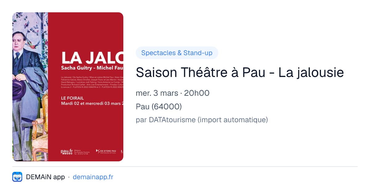 Saison Théâtre à Pau - La jalousie — Pau