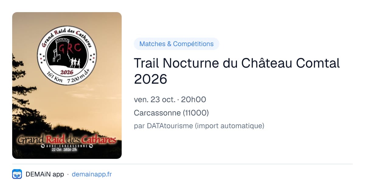 Trail Nocturne du Château Comtal 2026 — Carcassonne