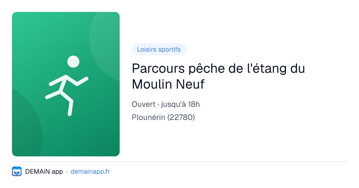 Parcours pêche de l'étang du Moulin Neuf — Plounérin