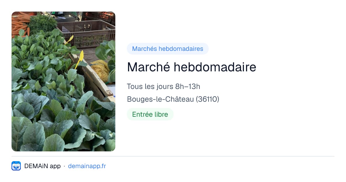 Marché hebdomadaire — Bouges-le-Château