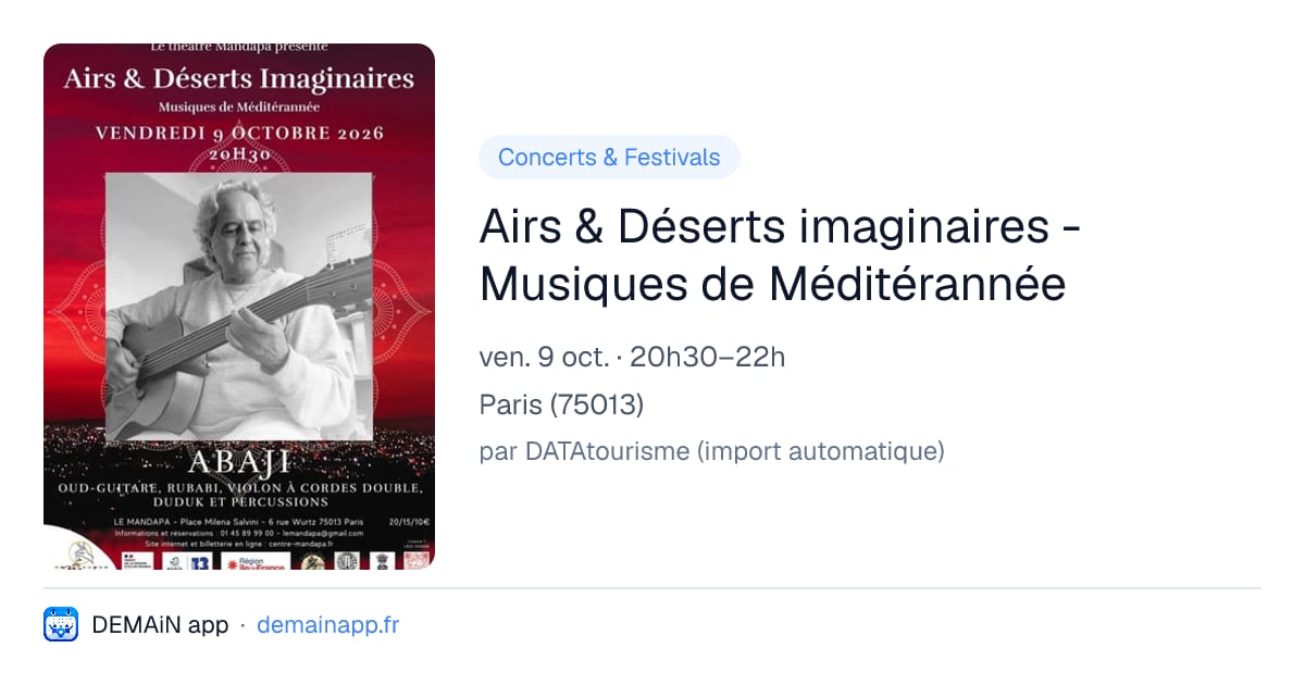 Airs & Déserts imaginaires - Musiques de Méditérannée — Paris