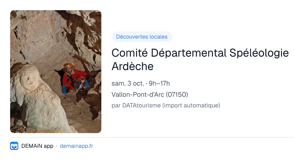 Comité Départemental Spéléologie Ardèche — Vallon-Pont-d'Arc