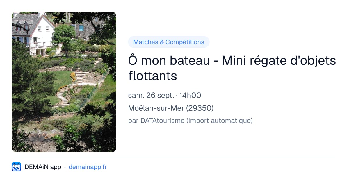 Ô mon bateau - Mini régate d'objets flottants — Moëlan-sur-Mer